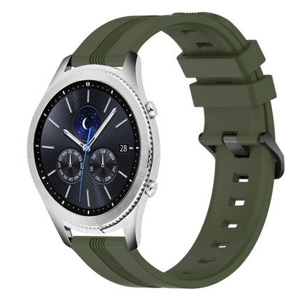 22mm Concave Striped Slicone Watch Band