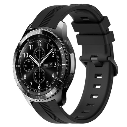 22mm Concave Striped Slicone Watch Band