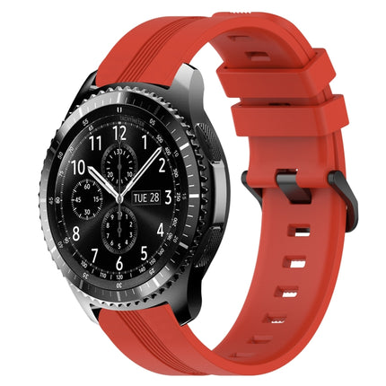 22mm Concave Striped Slicone Watch Band