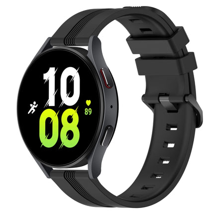 20mm Concave Striped Slicone Watch Band, For Samsung Galaxy Watch5 44mm, For Samsung Galaxy Watch 6 Classic 47mm, For Samsung Galaxy Watch5 40mm, For Samsung Galaxy Watch5 Pro 45mm