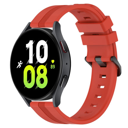 20mm Concave Striped Slicone Watch Band, For Samsung Galaxy Watch5 44mm, For Samsung Galaxy Watch 6 Classic 47mm, For Samsung Galaxy Watch5 40mm, For Samsung Galaxy Watch5 Pro 45mm