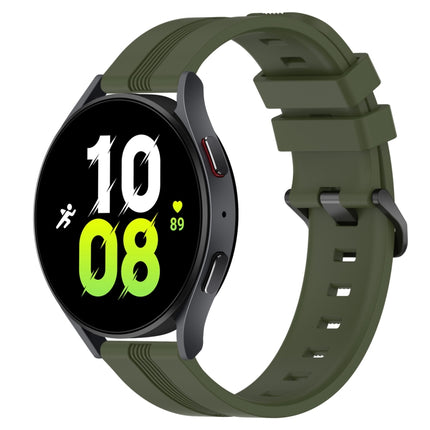 20mm Concave Striped Slicone Watch Band, For Samsung Galaxy Watch5 44mm, For Samsung Galaxy Watch 6 Classic 47mm, For Samsung Galaxy Watch5 40mm, For Samsung Galaxy Watch5 Pro 45mm