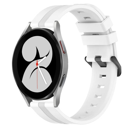 20mm Concave Striped Slicone Watch Band, For Samsung Galaxy Watch4 44mm, For Samsung Galaxy Watch4 40mm, For Samsung  Galaxy Watch 4 Classic 42mm, For Samsung  Galaxy Watch 4 Classic 46mm