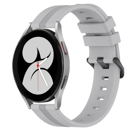 20mm Concave Striped Slicone Watch Band, For Samsung Galaxy Watch4 44mm, For Samsung Galaxy Watch4 40mm, For Samsung  Galaxy Watch 4 Classic 42mm, For Samsung  Galaxy Watch 4 Classic 46mm