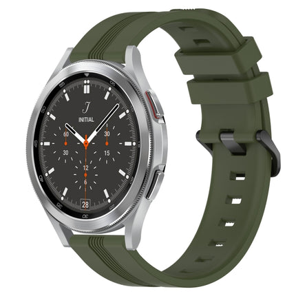 20mm Concave Striped Slicone Watch Band, For Samsung Galaxy Watch4 44mm, For Samsung Galaxy Watch4 40mm, For Samsung  Galaxy Watch 4 Classic 42mm, For Samsung  Galaxy Watch 4 Classic 46mm