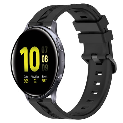 20mm Concave Striped Slicone Watch Band, For Samsung Galaxy Watch Active 2 40mm, For Samsung Galaxy Watch Active 2 44mm, For Samsung Galaxy Watch 42mm, For Samsung Galaxy Watch 6 44mm