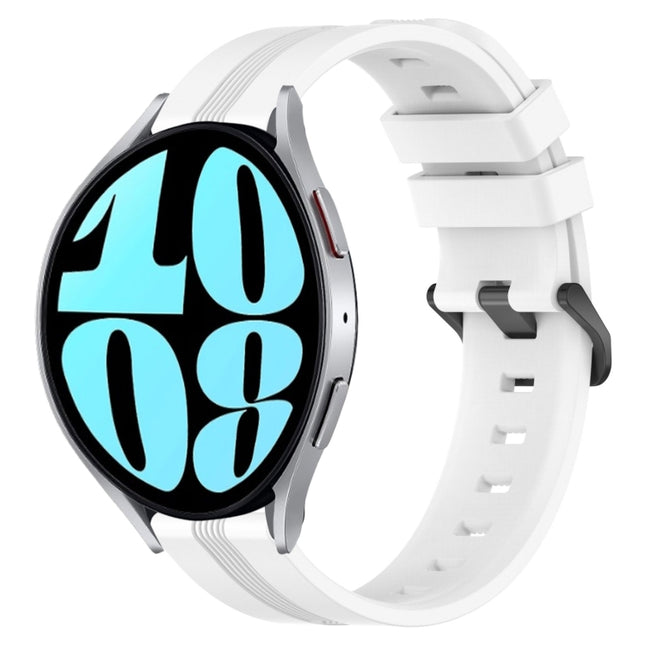 20mm Concave Striped Slicone Watch Band