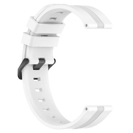 20mm Concave Striped Slicone Watch Band