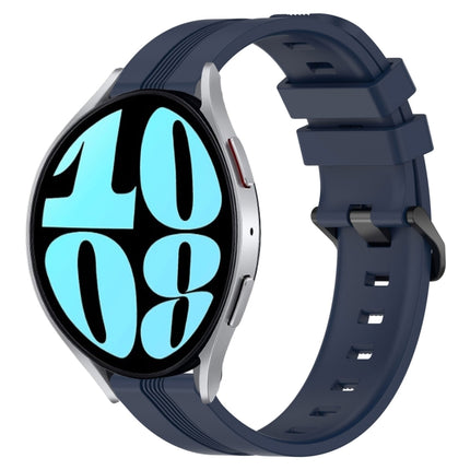 20mm Concave Striped Slicone Watch Band