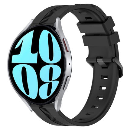20mm Concave Striped Slicone Watch Band