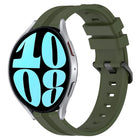 20mm Concave Striped Slicone Watch Band