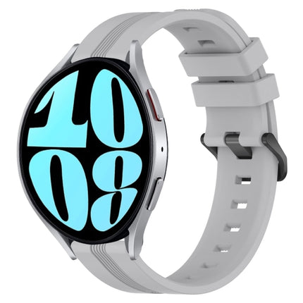 20mm Concave Striped Slicone Watch Band