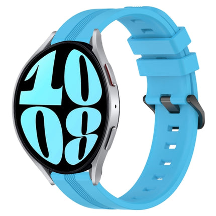 20mm Concave Striped Slicone Watch Band