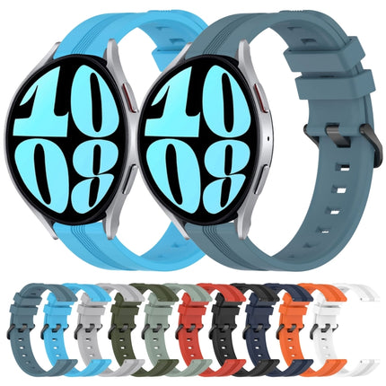 20mm Concave Striped Slicone Watch Band