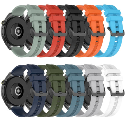 20mm Concave Striped Slicone Watch Band