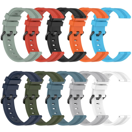 20mm Concave Striped Slicone Watch Band