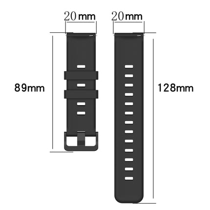 20mm Concave Striped Slicone Watch Band