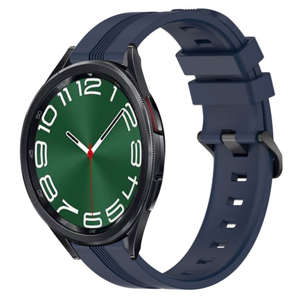 20mm Concave Striped Slicone Watch Band