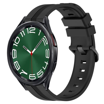 20mm Concave Striped Slicone Watch Band