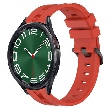 20mm Concave Striped Slicone Watch Band