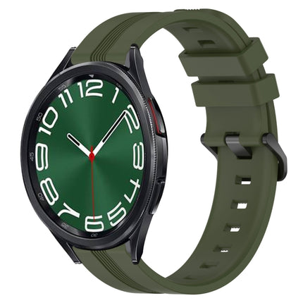 20mm Concave Striped Slicone Watch Band