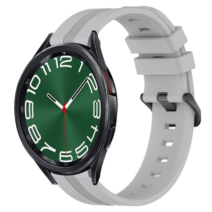 20mm Concave Striped Slicone Watch Band
