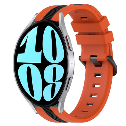 20mm Vertical Two-Color Silicone Watch Band, For Samsung Galaxy Watch 6 40mm, For Samsung Galaxy Watch 6 Classic 43mm - DealBuddy