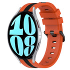 20mm Vertical Two-Color Silicone Watch Band, For Samsung Galaxy Watch 6 40mm, For Samsung Galaxy Watch 6 Classic 43mm - DealBuddy