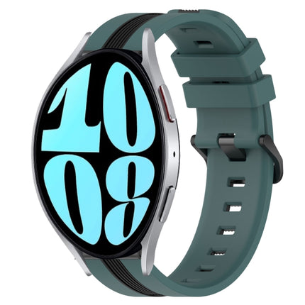 20mm Vertical Two-Color Silicone Watch Band, For Samsung Galaxy Watch 6 40mm, For Samsung Galaxy Watch 6 Classic 43mm - DealBuddy