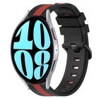 20mm Vertical Two-Color Silicone Watch Band, For Samsung Galaxy Watch 6 40mm, For Samsung Galaxy Watch 6 Classic 43mm - DealBuddy