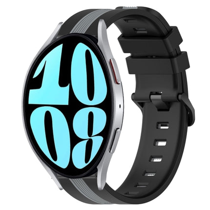 20mm Vertical Two-Color Silicone Watch Band, For Samsung Galaxy Watch 6 40mm, For Samsung Galaxy Watch 6 Classic 43mm - DealBuddy