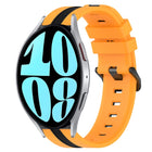 20mm Vertical Two-Color Silicone Watch Band, For Samsung Galaxy Watch 6 40mm, For Samsung Galaxy Watch 6 Classic 43mm - DealBuddy