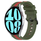 20mm Vertical Two-Color Silicone Watch Band, For Samsung Galaxy Watch 6 40mm, For Samsung Galaxy Watch 6 Classic 43mm - DealBuddy
