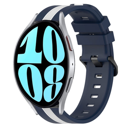 20mm Vertical Two-Color Silicone Watch Band, For Samsung Galaxy Watch 6 40mm, For Samsung Galaxy Watch 6 Classic 43mm - DealBuddy