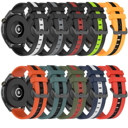 20mm Vertical Two-Color Silicone Watch Band, For Samsung Galaxy Watch 6 40mm, For Samsung Galaxy Watch 6 Classic 43mm - DealBuddy
