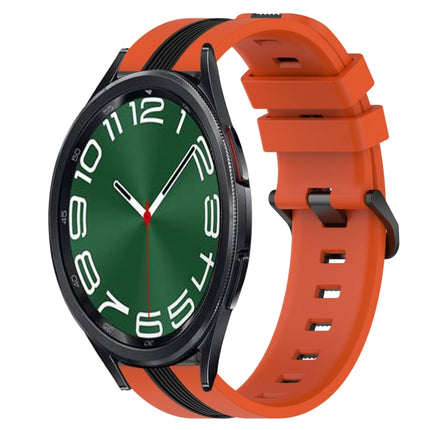 20mm Vertical Two-Color Silicone Watch Band, For Samsung Galaxy Watch 6 40mm, For Samsung Galaxy Watch 6 Classic 43mm - DealBuddy