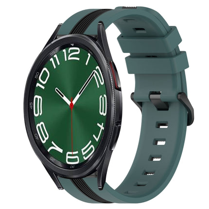 20mm Vertical Two-Color Silicone Watch Band, For Samsung Galaxy Watch 6 40mm, For Samsung Galaxy Watch 6 Classic 43mm - DealBuddy