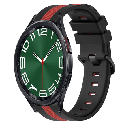 20mm Vertical Two-Color Silicone Watch Band, For Samsung Galaxy Watch 6 40mm, For Samsung Galaxy Watch 6 Classic 43mm - DealBuddy
