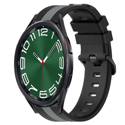 20mm Vertical Two-Color Silicone Watch Band, For Samsung Galaxy Watch 6 40mm, For Samsung Galaxy Watch 6 Classic 43mm - DealBuddy