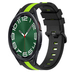 For Samsung Galaxy Watch 6 Classic 43mm / Black+Lime Green