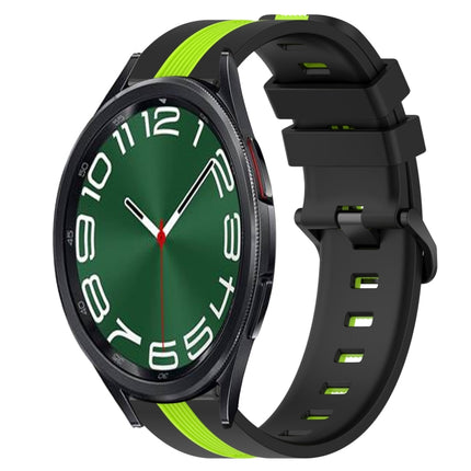 20mm Vertical Two-Color Silicone Watch Band, For Samsung Galaxy Watch 6 40mm, For Samsung Galaxy Watch 6 Classic 43mm - DealBuddy
