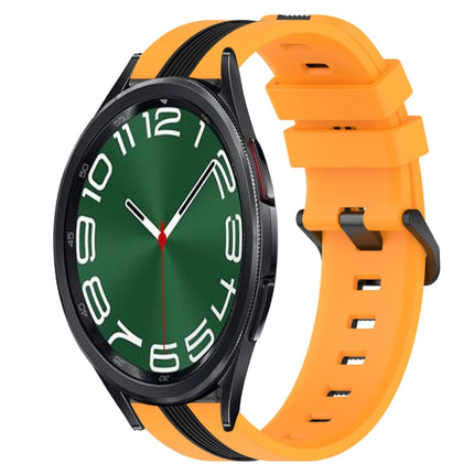20mm Vertical Two-Color Silicone Watch Band, For Samsung Galaxy Watch 6 40mm, For Samsung Galaxy Watch 6 Classic 43mm - DealBuddy