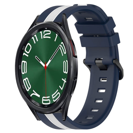 20mm Vertical Two-Color Silicone Watch Band, For Samsung Galaxy Watch 6 40mm, For Samsung Galaxy Watch 6 Classic 43mm - DealBuddy