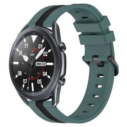 22mm Vertical Two-Color Silicone Watch Band, For Samsung Galaxy Watch3 45mm, For Samsung Galaxy Watch 46mm, For Samsung Gear S3 Classic, For Samsung Gear S3 Frontier - DealBuddy