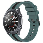 22mm Vertical Two-Color Silicone Watch Band, For Samsung Galaxy Watch3 45mm, For Samsung Galaxy Watch 46mm, For Samsung Gear S3 Classic, For Samsung Gear S3 Frontier - DealBuddy