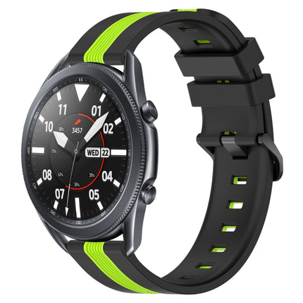 22mm Vertical Two-Color Silicone Watch Band, For Samsung Galaxy Watch3 45mm, For Samsung Galaxy Watch 46mm, For Samsung Gear S3 Classic, For Samsung Gear S3 Frontier - DealBuddy