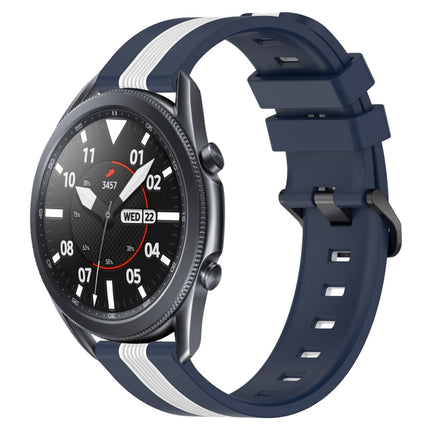 22mm Vertical Two-Color Silicone Watch Band, For Samsung Galaxy Watch3 45mm, For Samsung Galaxy Watch 46mm, For Samsung Gear S3 Classic, For Samsung Gear S3 Frontier - DealBuddy