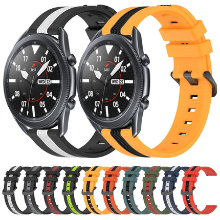 22mm Vertical Two-Color Silicone Watch Band