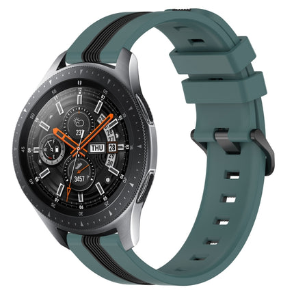 22mm Vertical Two-Color Silicone Watch Band, For Samsung Galaxy Watch3 45mm, For Samsung Galaxy Watch 46mm, For Samsung Gear S3 Classic, For Samsung Gear S3 Frontier - DealBuddy