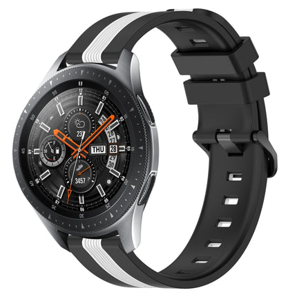 22mm Vertical Two-Color Silicone Watch Band, For Samsung Galaxy Watch3 45mm, For Samsung Galaxy Watch 46mm, For Samsung Gear S3 Classic, For Samsung Gear S3 Frontier - DealBuddy